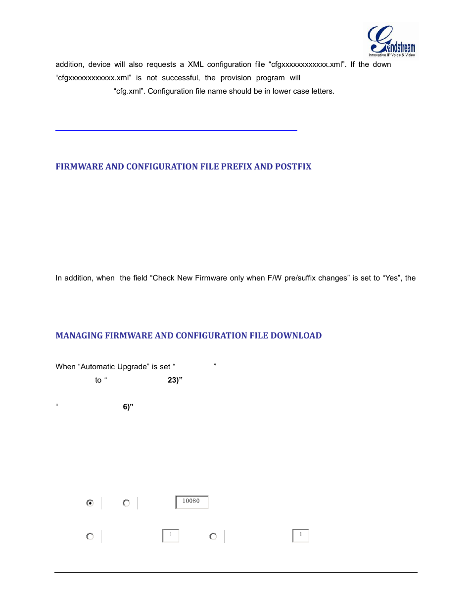 Firmware and configuration file prefix and postfix, Managing firmware and configuration file download | Grandstream HT502 User Manual User Manual | Page 53 / 56