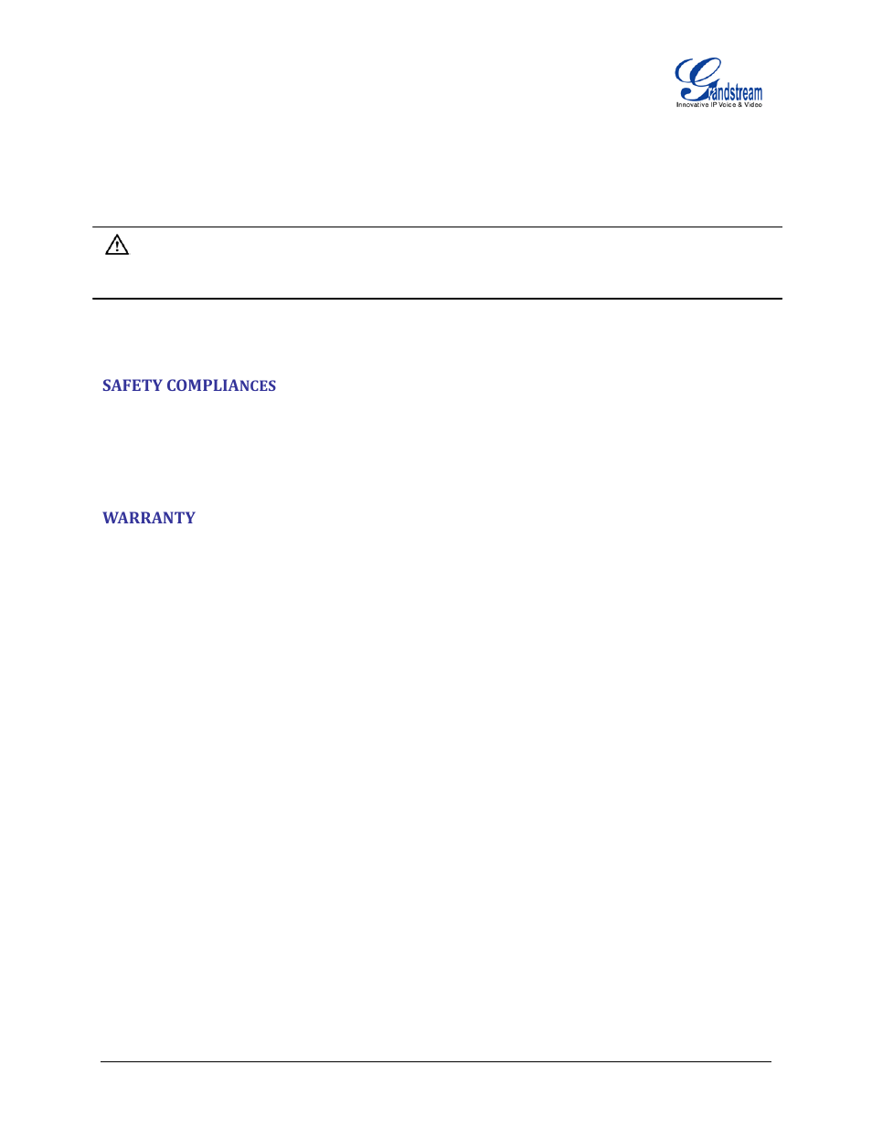 Safety compliances, Warranty | Grandstream GXP2200EXT User Manual User Manual | Page 10 / 27