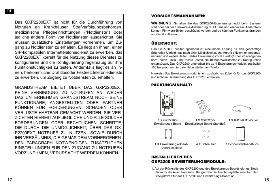 Grandstream GXP2200EXT Quick Installation Guide User Manual | Page 11 / 18