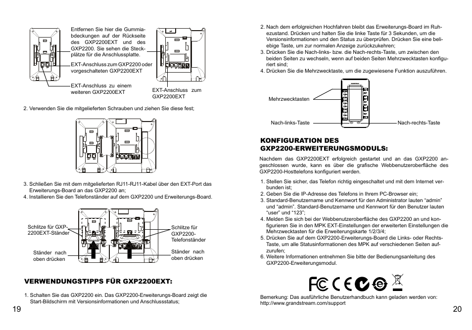Grandstream GXP2200EXT Quick Installation Guide User Manual | Page 12 / 18