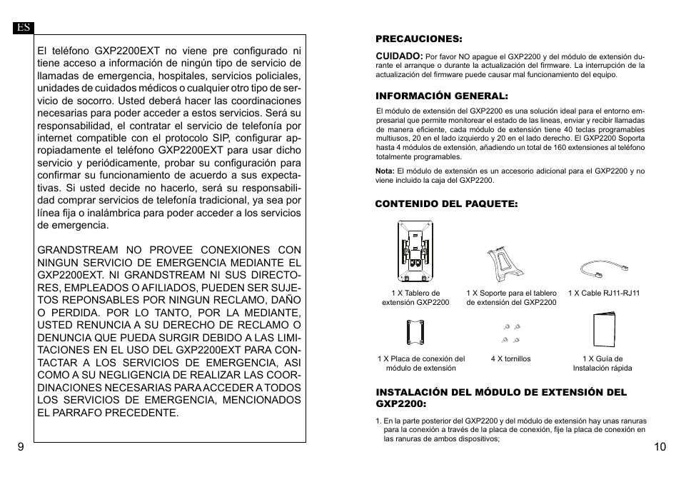 Grandstream GXP2200EXT Quick Installation Guide User Manual | Page 7 / 18