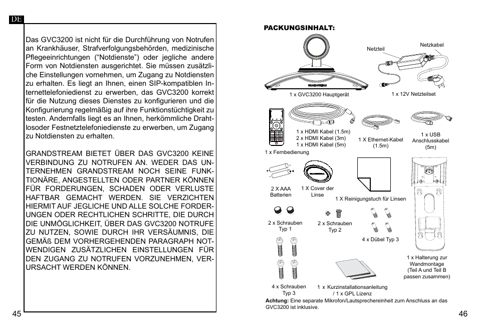 Grandstream GVC3200 Quick Installation Guide User Manual | Page 25 / 52