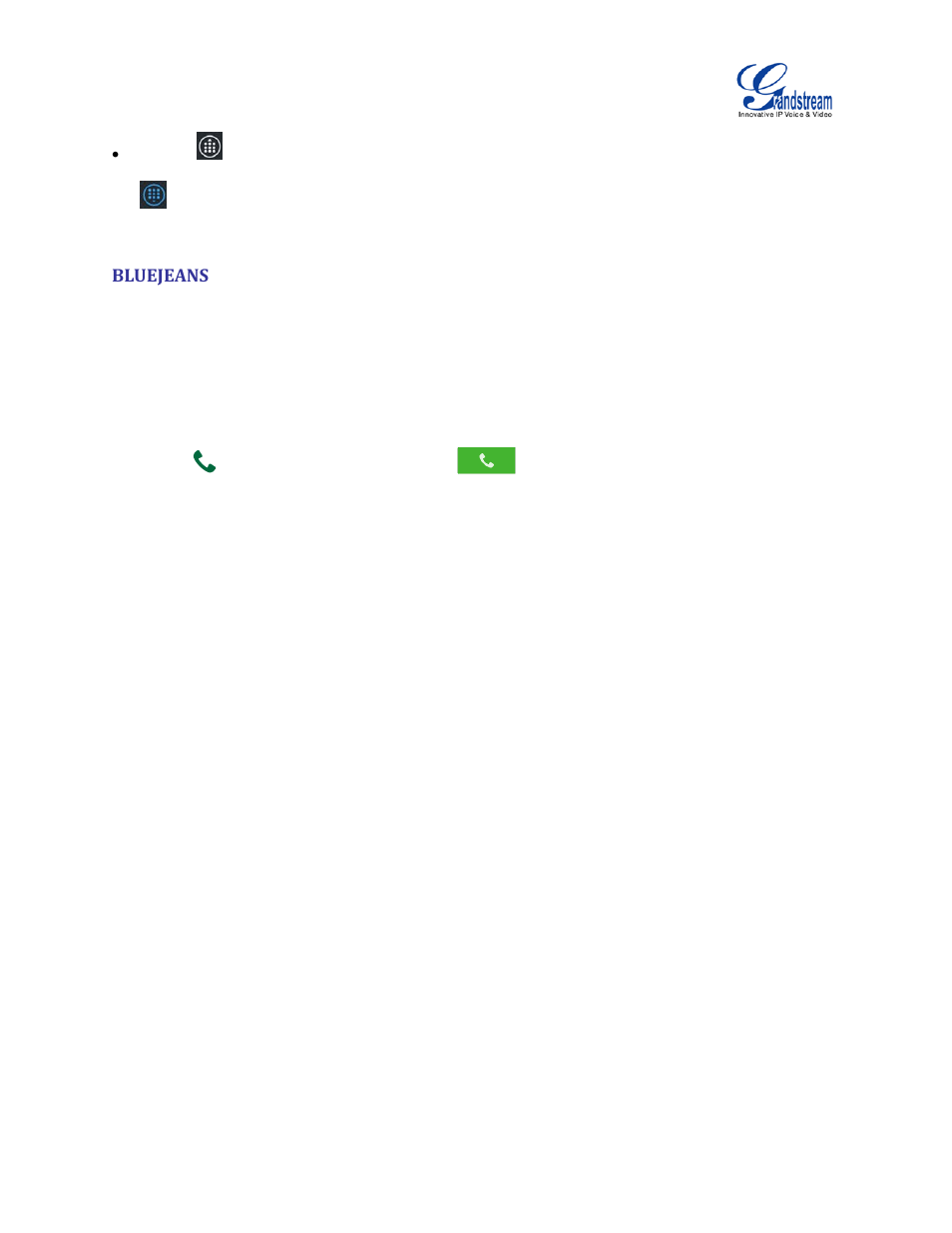 Bluejeans | Grandstream GVC3200 User Guide User Manual | Page 67 / 98