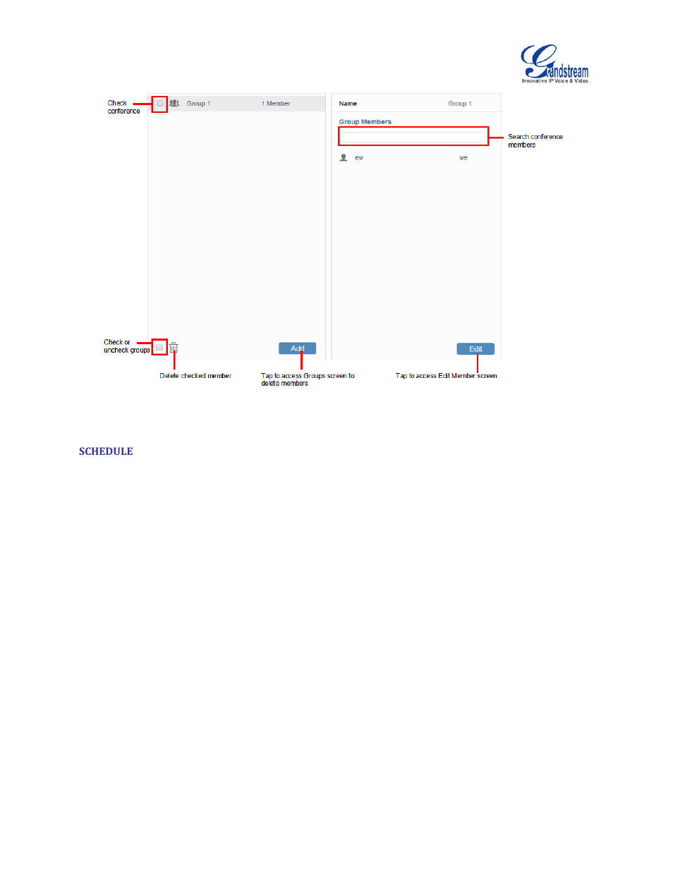 Schedule, Figure 53 gvc3200 web ui – groups | Grandstream GVC3200 User Guide User Manual | Page 93 / 98