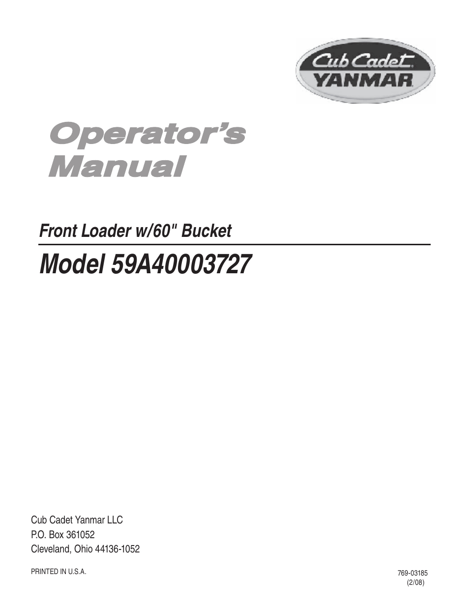 Cub Cadet 59A40003727 User Manual | 28 pages