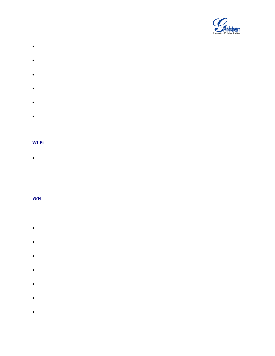 Wi-fi | Grandstream GVC3200 Administration Guide User Manual | Page 20 / 62
