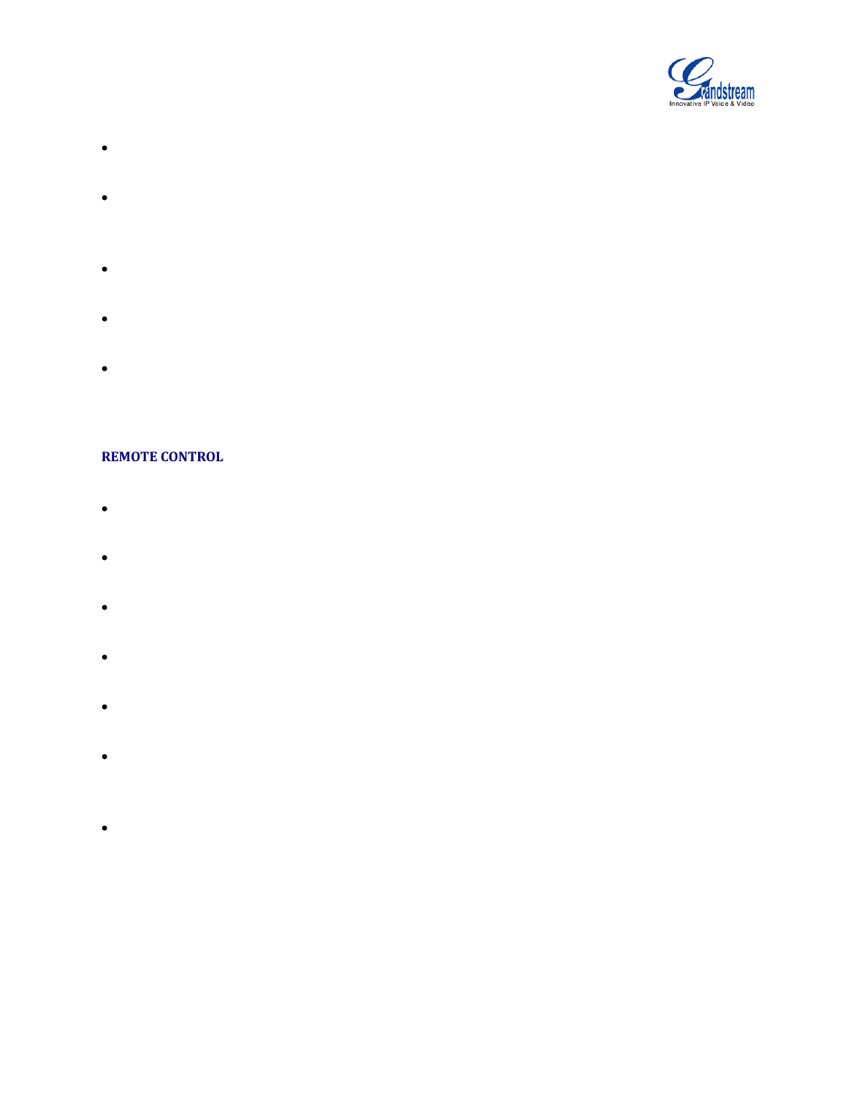Remote control | Grandstream GVC3200 Administration Guide User Manual | Page 27 / 62