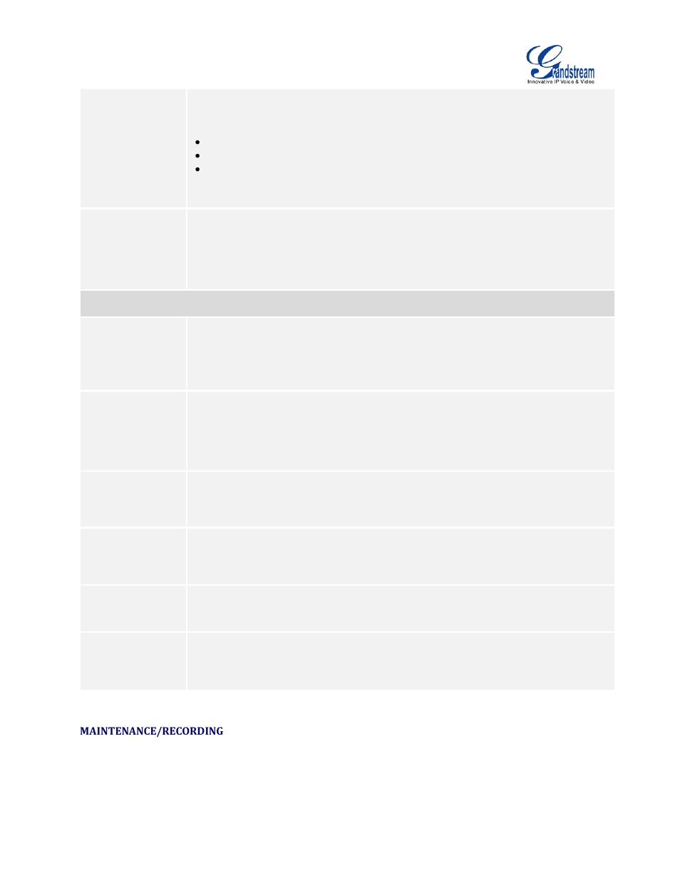 Maintenance/recording | Grandstream GVC3200 Administration Guide User Manual | Page 51 / 62