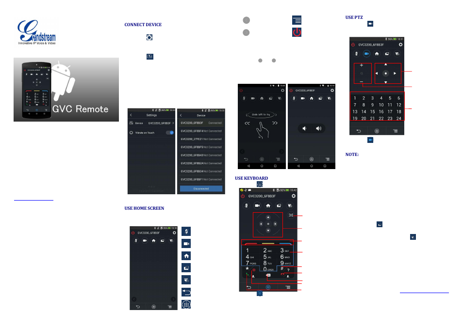 Grandstream GVC3200 Remote Control Client Quick Start Guide User Manual | 1 page