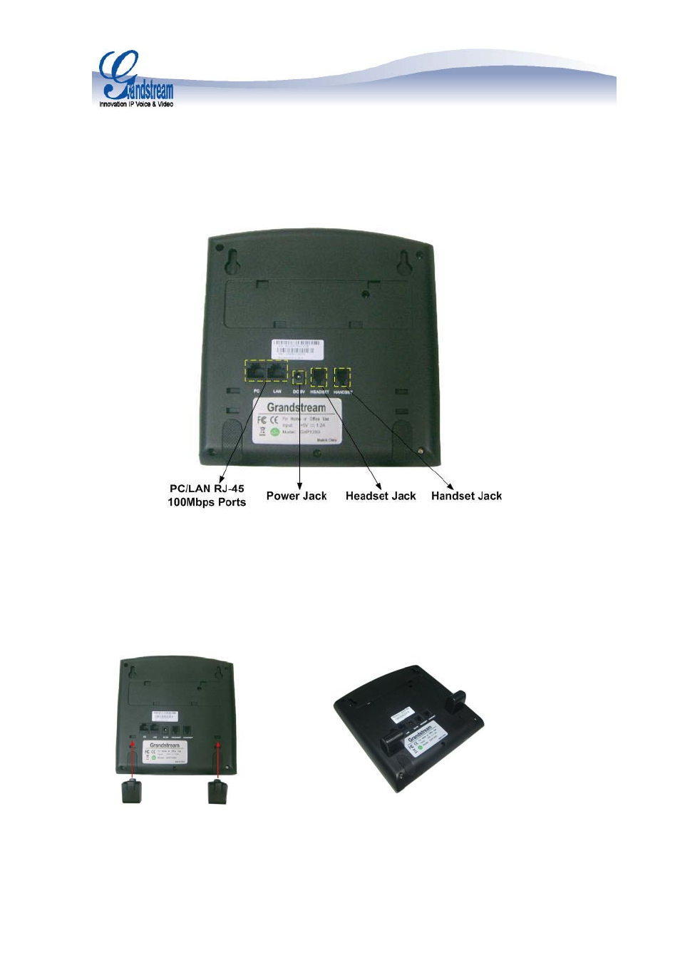Wall mount | Grandstream GXP1200 User Manual | Page 3 / 6