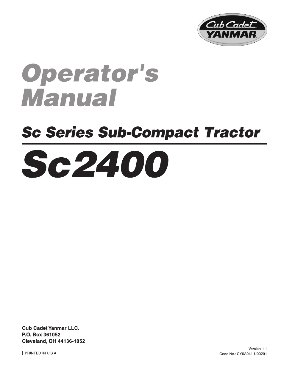 Cub Cadet SC2400 User Manual | 133 pages