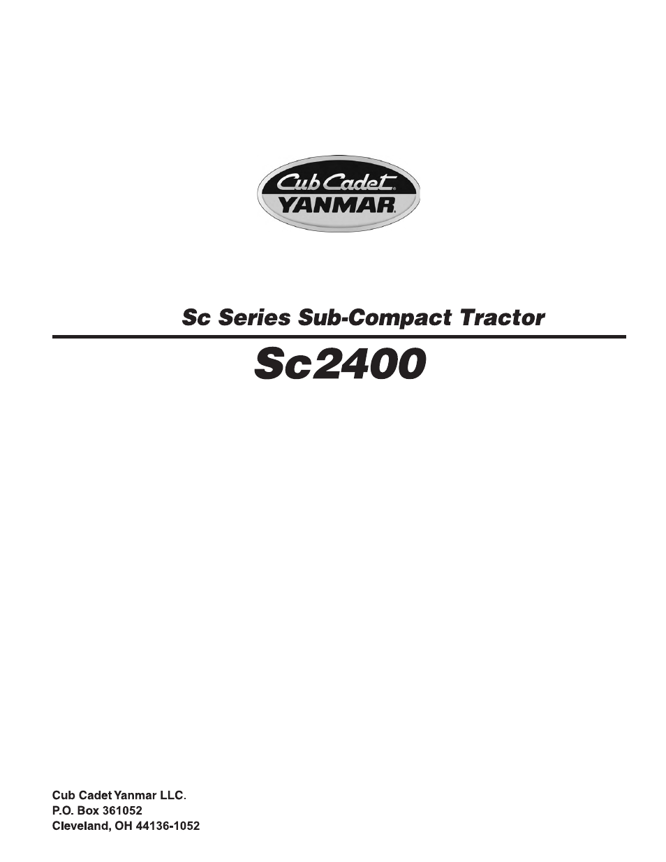 Cub Cadet SC2400 User Manual | Page 133 / 133