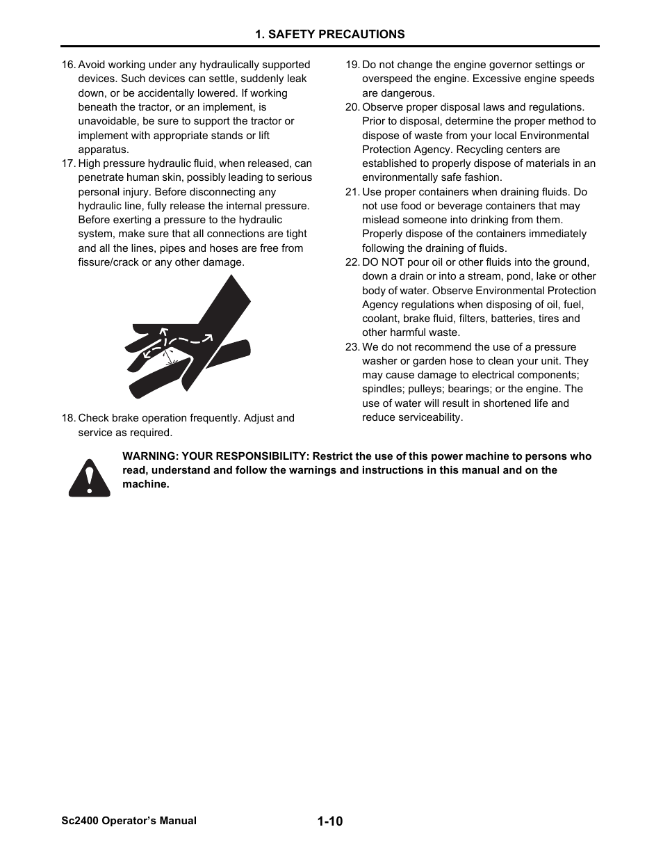 Cub Cadet SC2400 User Manual | Page 18 / 133
