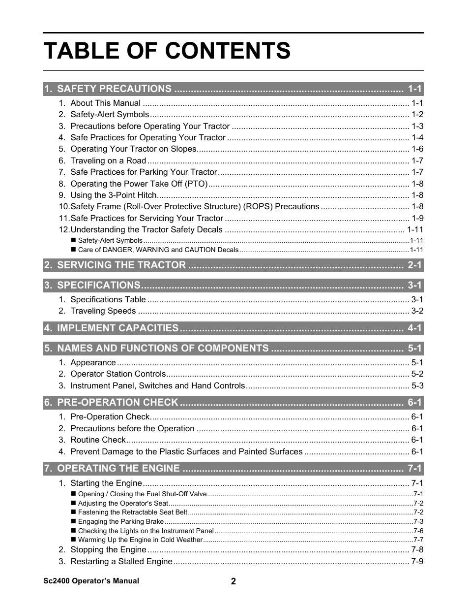 Cub Cadet SC2400 User Manual | Page 4 / 133