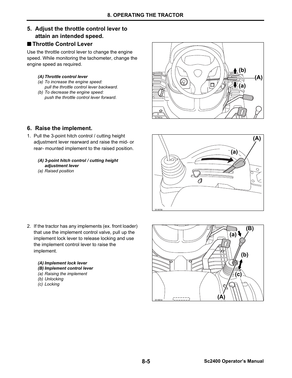 Throttle control lever, Throttle control lever -5 | Cub Cadet SC2400 User Manual | Page 47 / 133