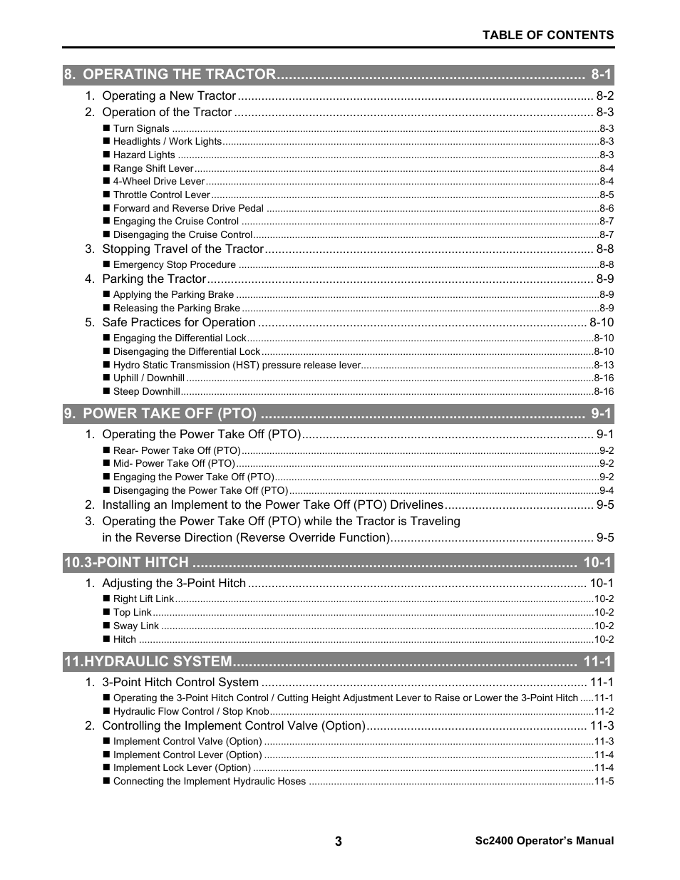 Cub Cadet SC2400 User Manual | Page 5 / 133