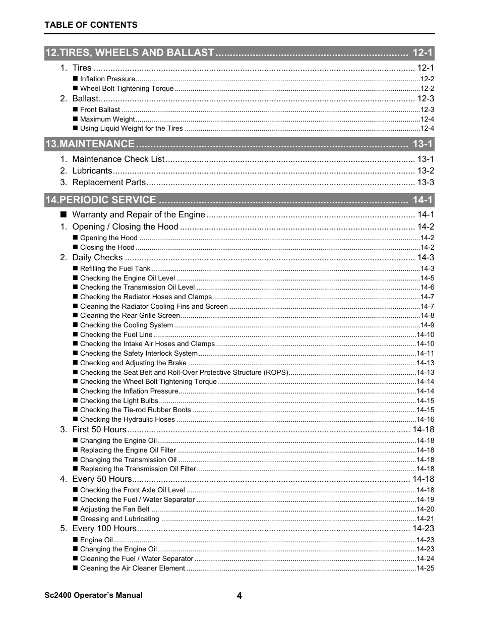 Cub Cadet SC2400 User Manual | Page 6 / 133