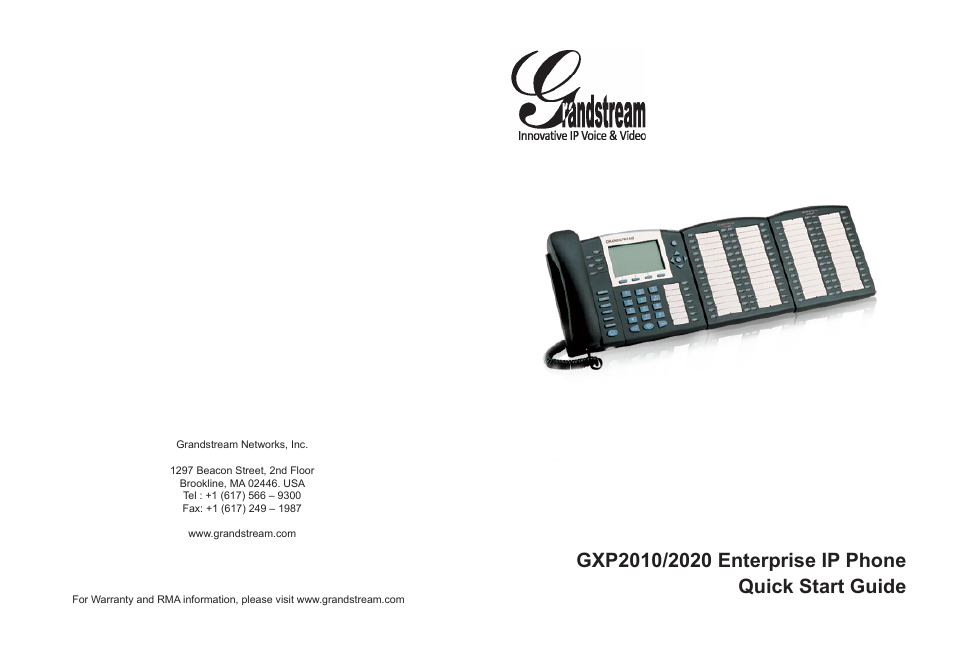 Grandstream GXP2010 User Manual | 22 pages