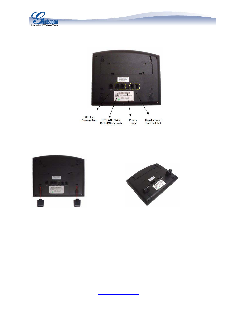 Soporte de pared, Figura 2: conecte los espaciadores al gxp2010 | Grandstream GXP2010 User Manual | Page 3 / 8