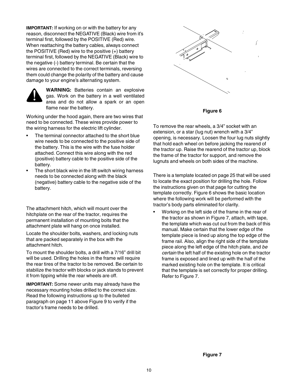 Attachment hitch mounting bolts | Cub Cadet 190-002 User Manual | Page 10 / 28