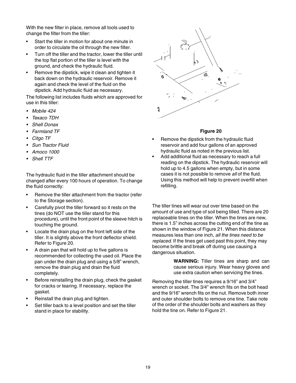 Replacing the tines | Cub Cadet 190-002 User Manual | Page 19 / 28