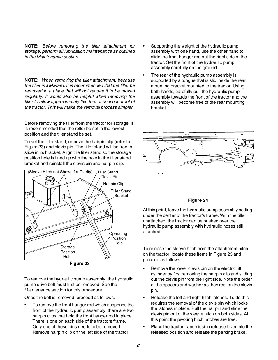 Removing the tiller | Cub Cadet 190-002 User Manual | Page 21 / 28