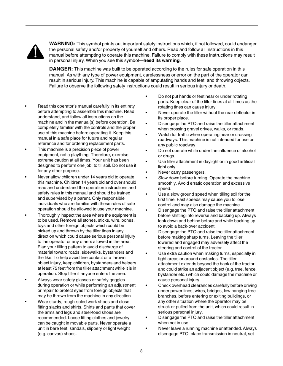 General operation | Cub Cadet 190-002 User Manual | Page 3 / 28
