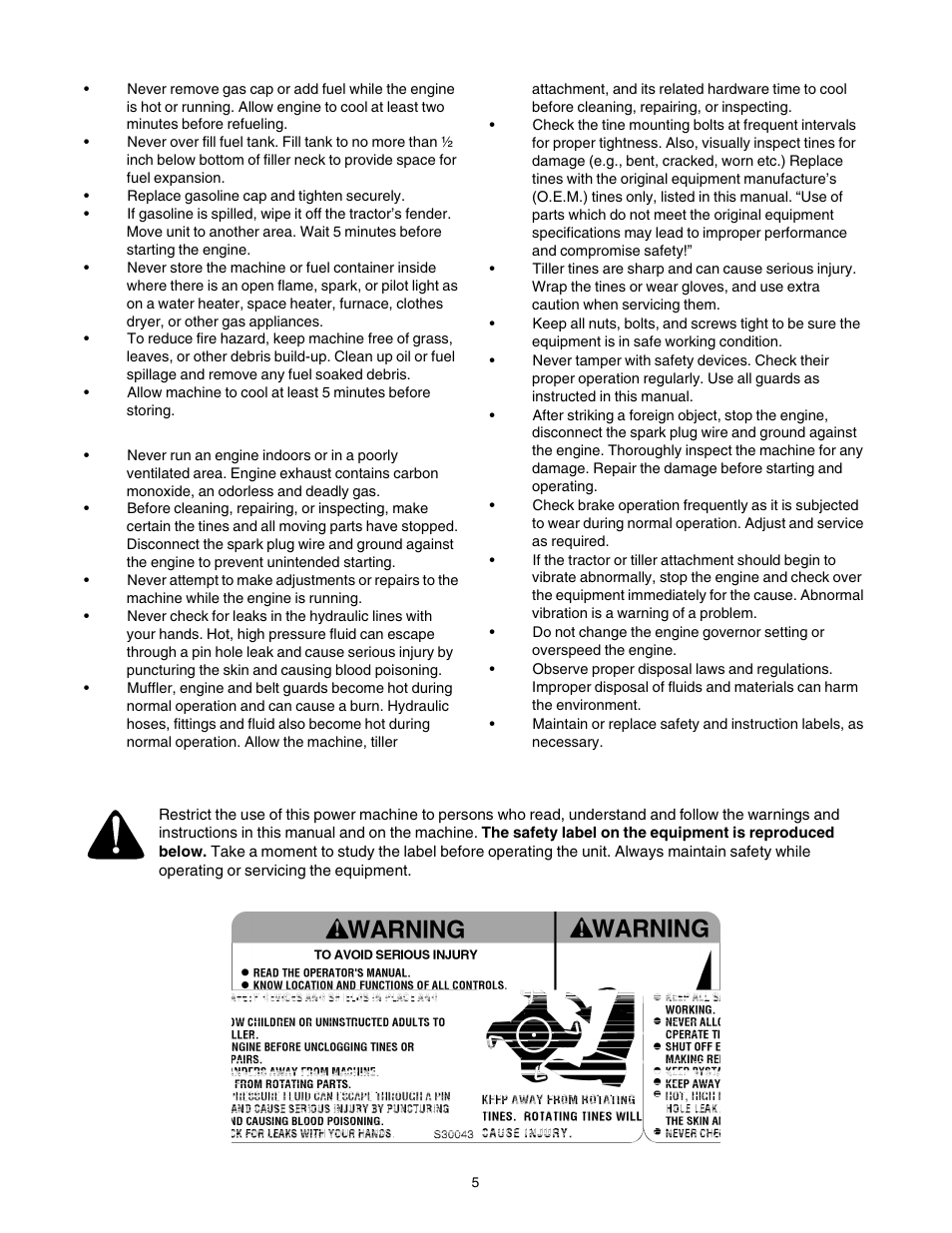 Your responsibility | Cub Cadet 190-002 User Manual | Page 5 / 28