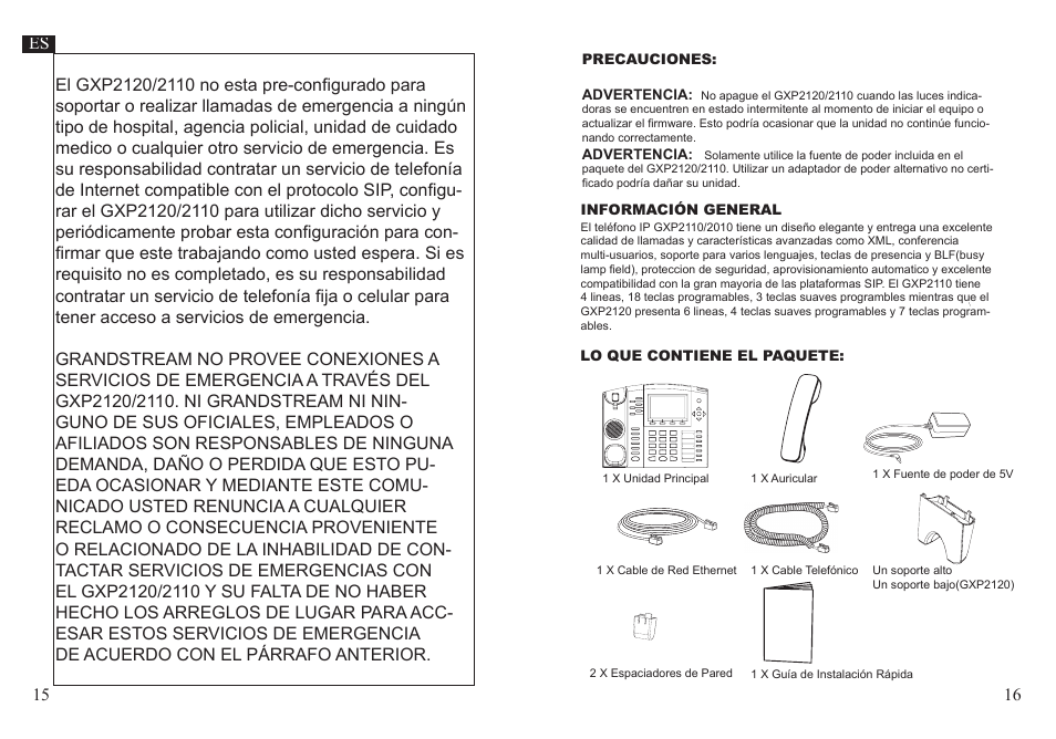Grandstream GXP2110 User Manual | Page 9 / 22