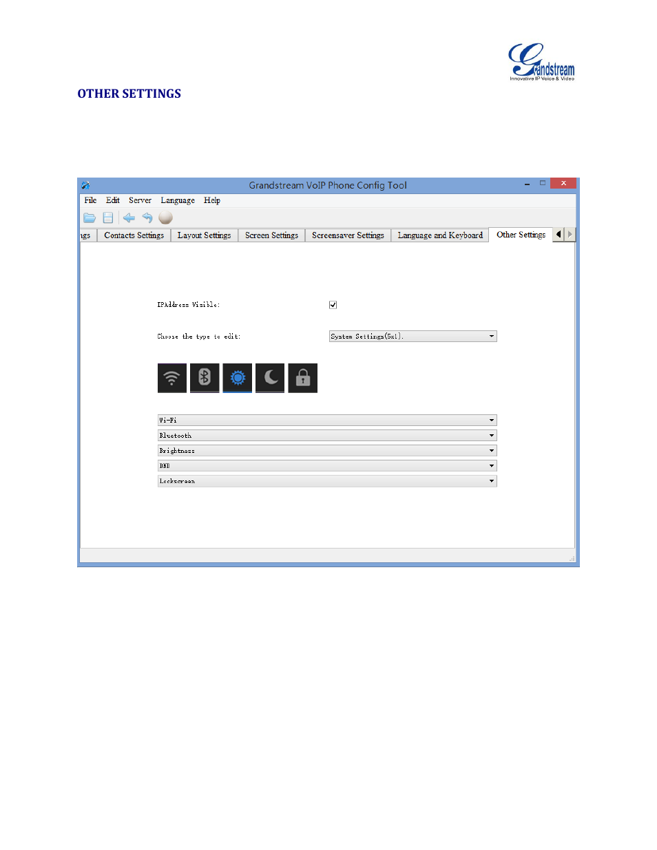 Other settings, Figure 8: other settings | Grandstream GXV3275 IP Multimedia Phone User Manual | Page 12 / 12
