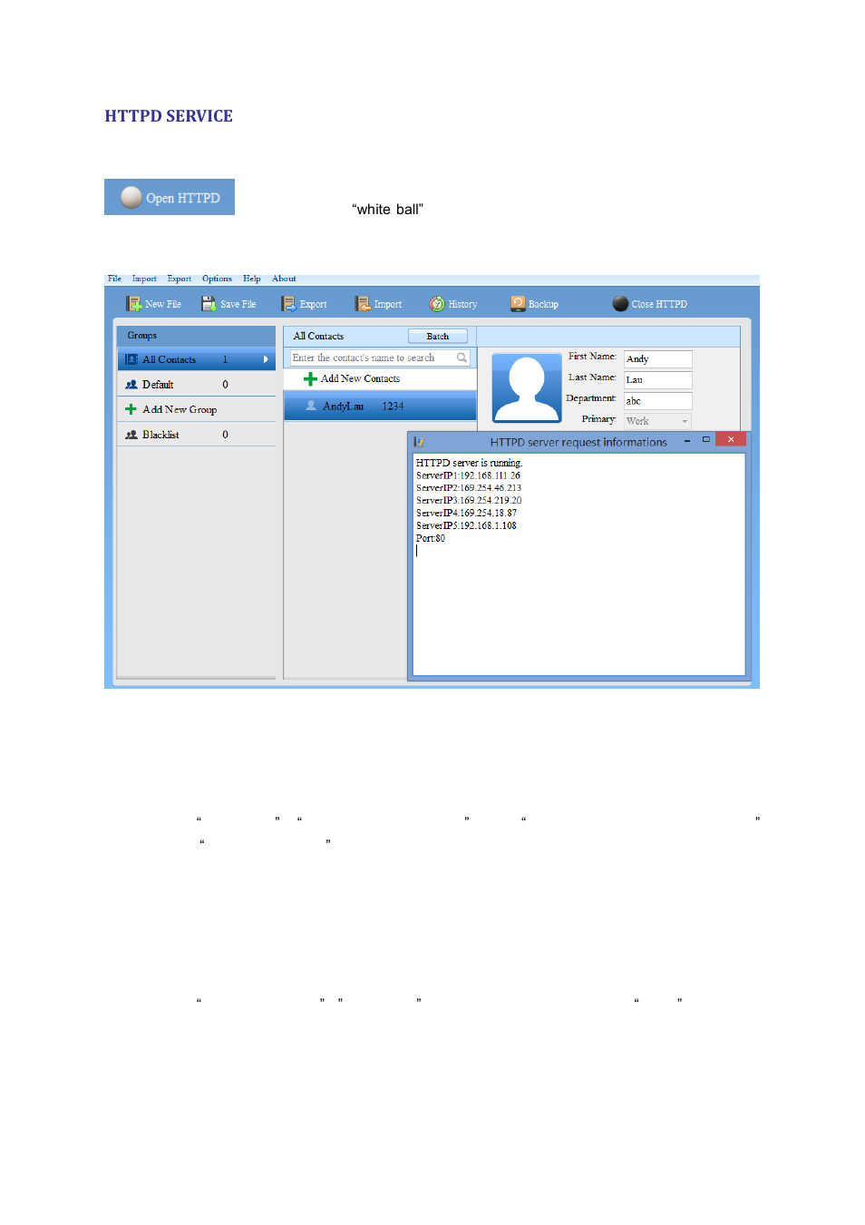 Httpd service, Igure, Http | Ervice, Nabled | Grandstream Universal Phonebook Editor v3.6.4 User Manual | Page 13 / 15