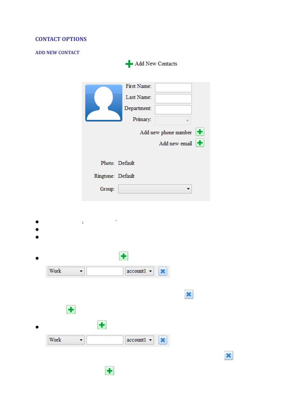 Contact options, Add new contact, Igure | Ontact, Etails, Nterface | Grandstream Universal Phonebook Editor v3.6.4 User Manual | Page 8 / 15