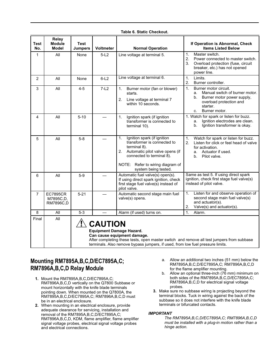 Caution | Greenheck 7800 Series Relay Modules User Manual | Page 9 / 12