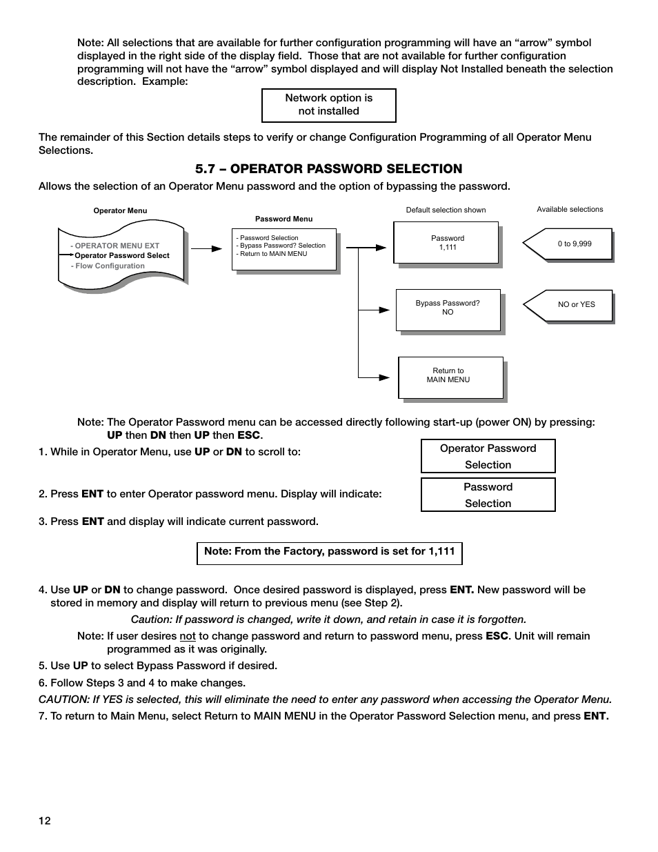 7 – operator password selection | Greenheck AMD-xx-TD Transmitter User Manual | Page 12 / 35