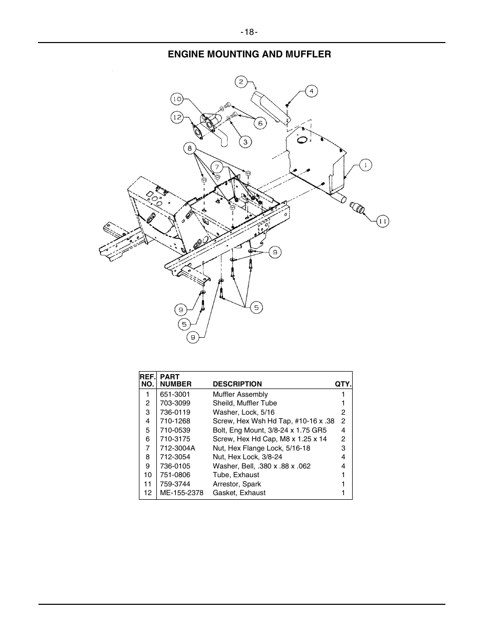 Engine mounting and muffler | Cub Cadet 2146 User Manual | Page 20 / 48