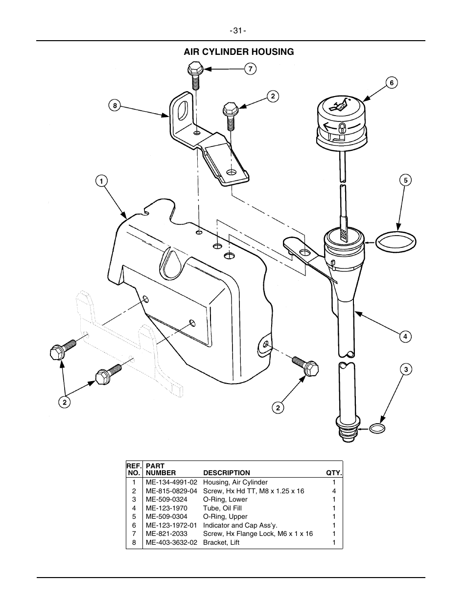 Air cylinder housing | Cub Cadet 2146 User Manual | Page 33 / 48