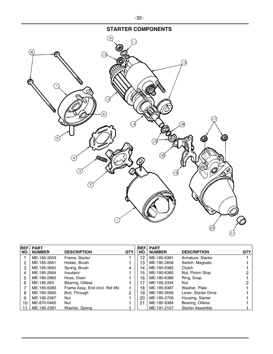 Starter components | Cub Cadet 2146 User Manual | Page 34 / 48