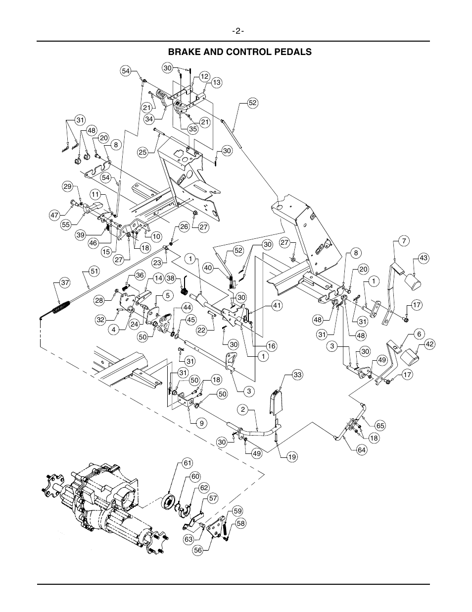Brake and control pedals | Cub Cadet 2146 User Manual | Page 4 / 48