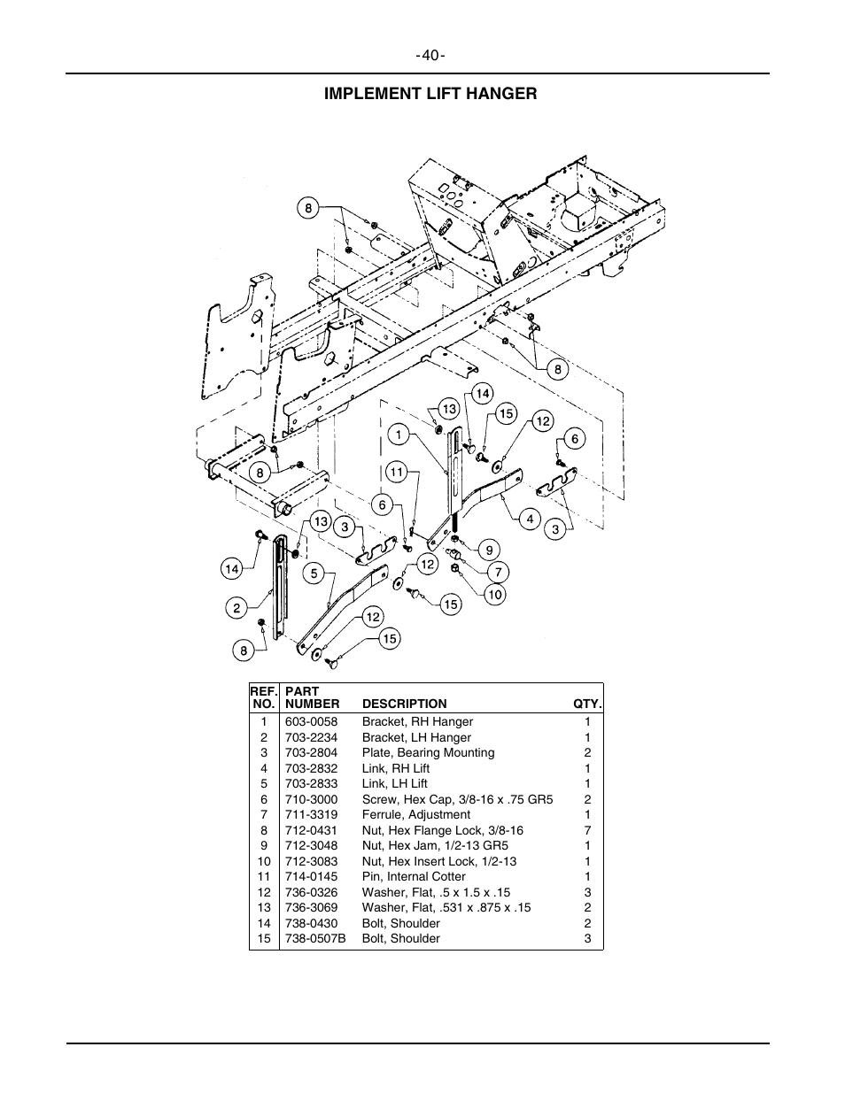 Implement lift hanger | Cub Cadet 2146 User Manual | Page 42 / 48