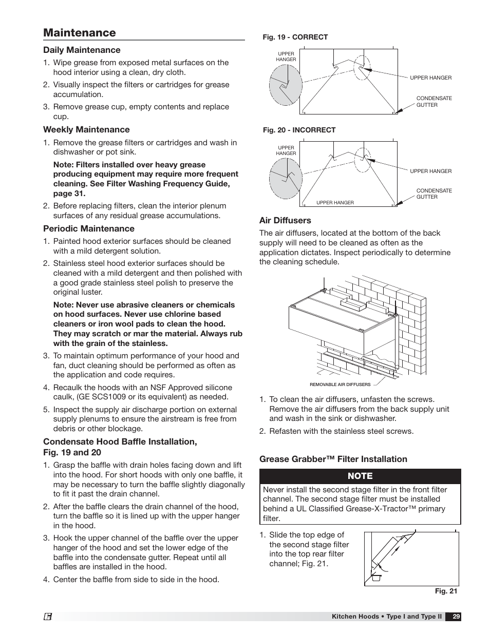 Maintenance | Greenheck Canopy Hoods (452413 IOM) User Manual | Page 29 / 36