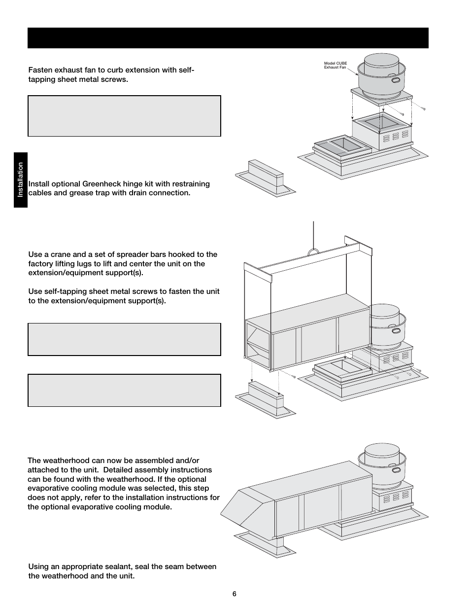 Installation - roof mounted unit arrangement dbc | Greenheck DG / DGX with Direct Spark (464043 IOM) (Pre-2008) User Manual | Page 6 / 48