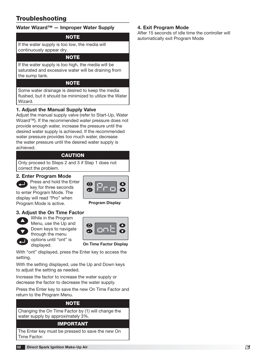 Troubleshooting | Greenheck DG / DGX with Direct Spark (470652) User Manual | Page 32 / 40