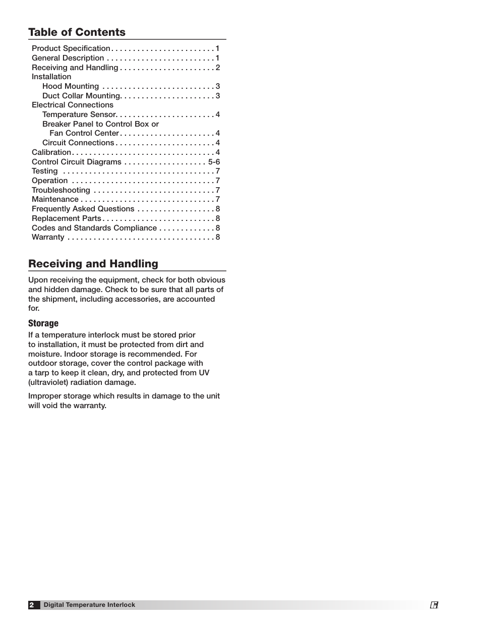 Greenheck Digital Temperature Interlock (474750 IOM) (Pre November 2012) User Manual | Page 2 / 8