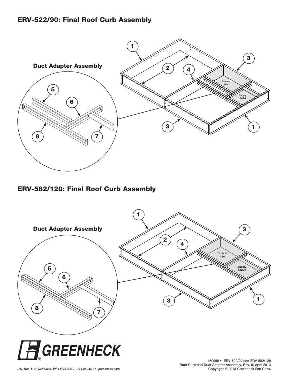 Greenheck ERV-522/90 Curbs (460988) User Manual | Page 4 / 4