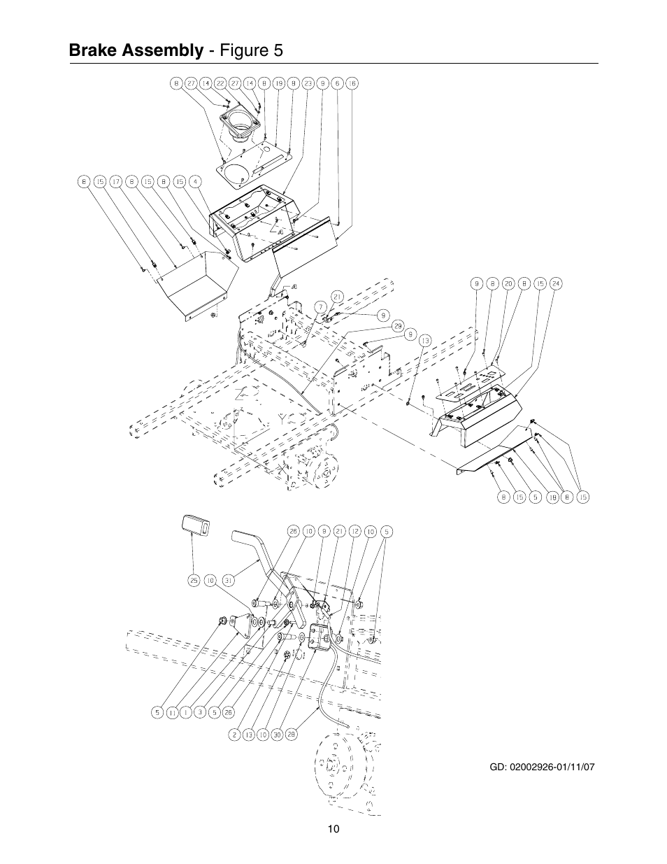 Brake assembly, Figure 5 | Cub Cadet 53AI8CTX750 User Manual | Page 10 / 32