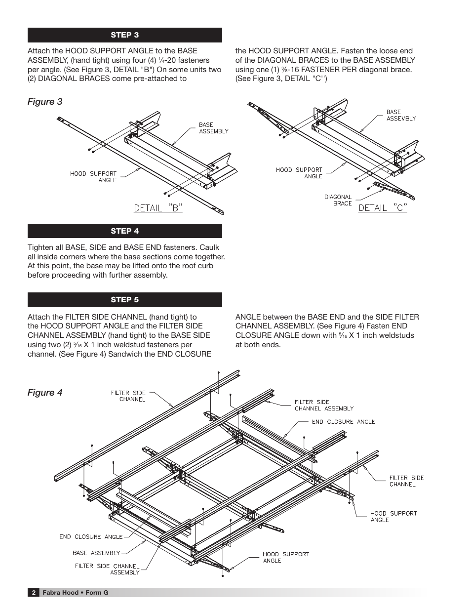 Figure 3 figure 4 | Greenheck Fabra Hood, Multi Section with Filters, throat length greater than 72 inches (471324) User Manual | Page 2 / 4