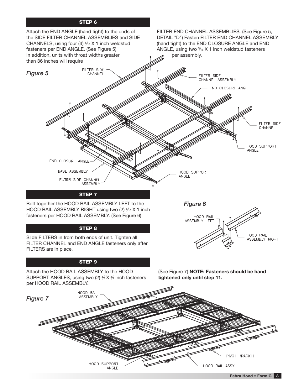 Figure 5 figure 6 figure 7 | Greenheck Fabra Hood, Multi Section with Filters, throat length greater than 72 inches (471324) User Manual | Page 3 / 4