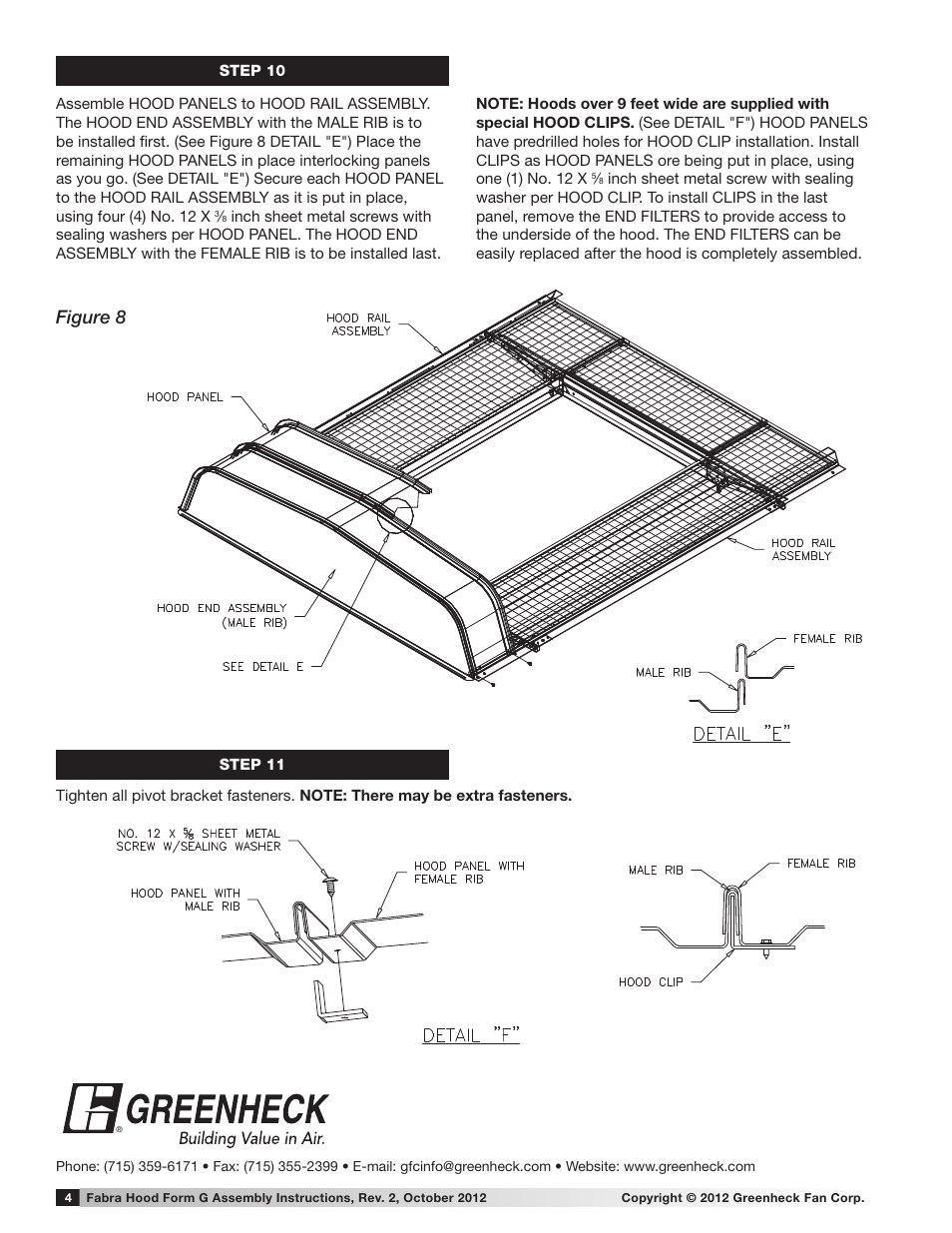 Figure 8 | Greenheck Fabra Hood, Multi Section with Filters, throat length greater than 72 inches (471324) User Manual | Page 4 / 4