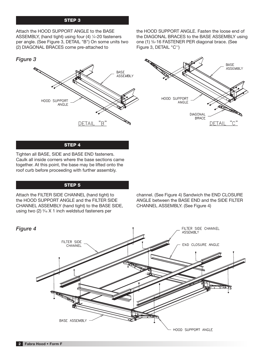 Figure 3 figure 4 | Greenheck Fabra Hood, Single Section with Filters, throat length less than or equal to 72 inches (471322) User Manual | Page 2 / 4