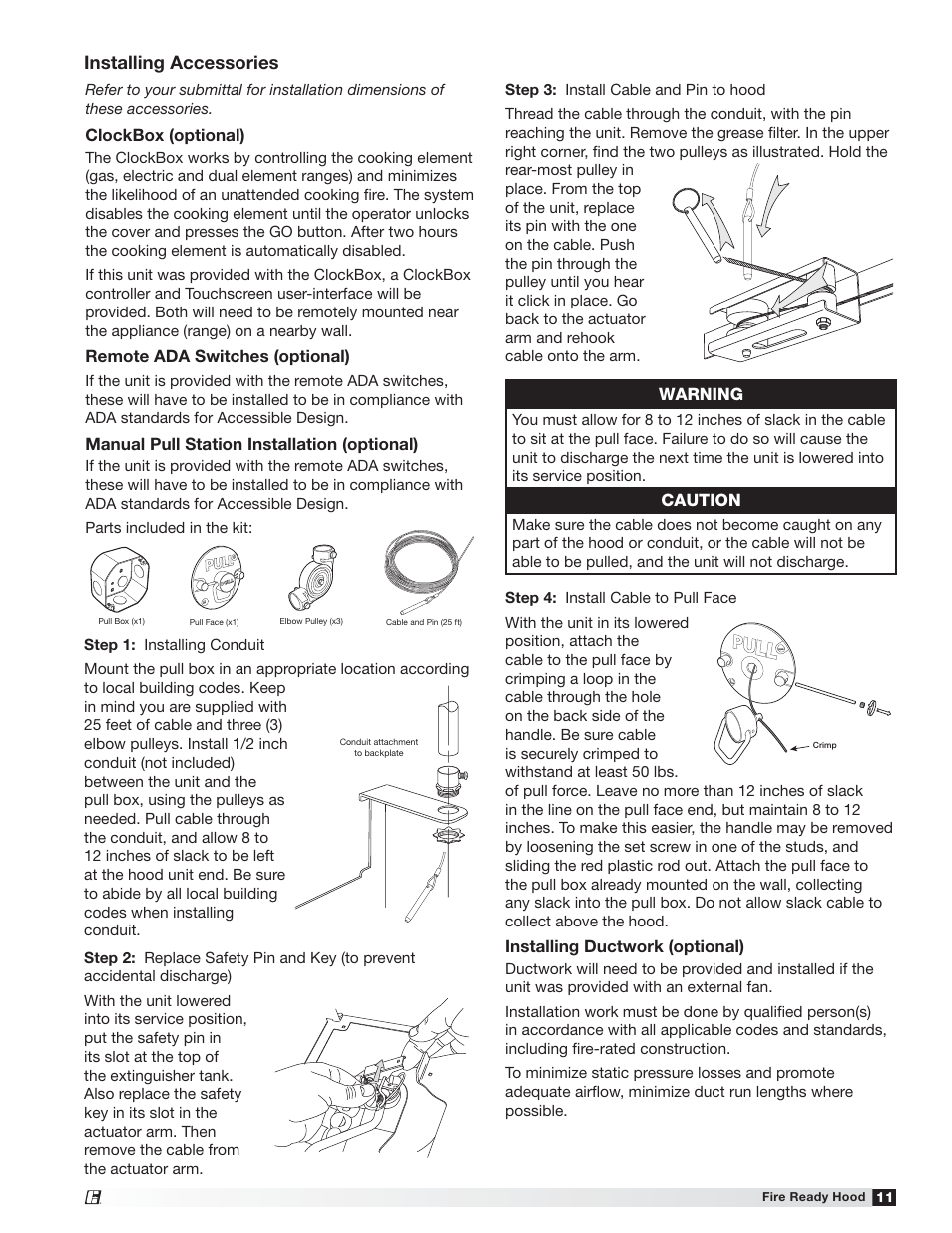 Installing accessories | Greenheck Fire Ready Hood - GRRS User Manual | Page 11 / 28